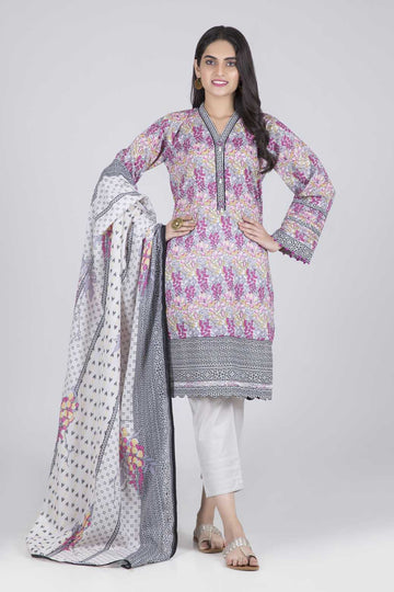 Bonanza Satrangi Sambac Jasmine - 3 PcSummer Spring Lawn Collection Vol 1 2020 | Bonanza Lawn